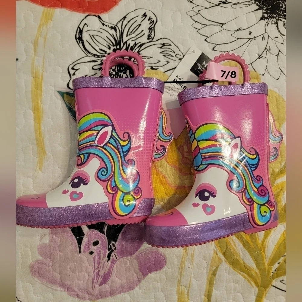 NWT Girl's Unicorn Rain Boots